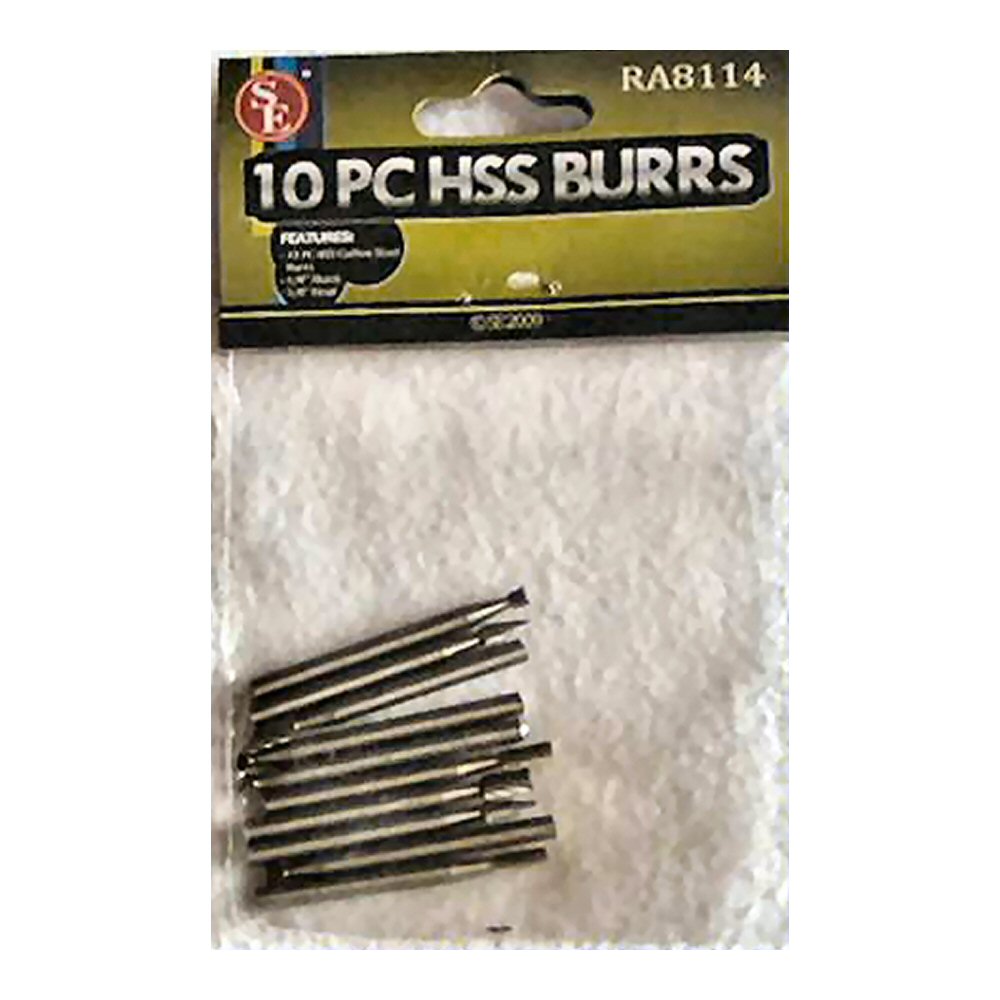 10-pc Rotary Tool HS Steel Burrs 1/8-inch Fits Dremel - Click Image to Close