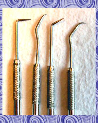 4-pc Double-end Dental-type Pick Probe Set - Click Image to Close