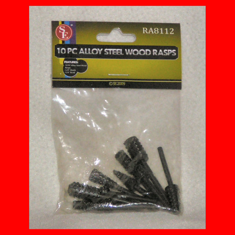 10-Pc Rotary Tool Steel Wood Rasp Burr Set Fits Dremel - Click Image to Close