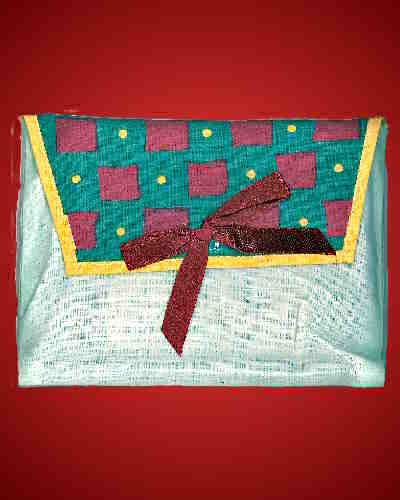 Christmas Note Cards in Fabric Bag Thank You Greetings - Click Image to Close