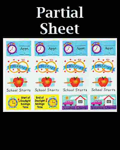 Calendar Reminder Stickers, 4 Pages - 288 Stickers - Click Image to Close
