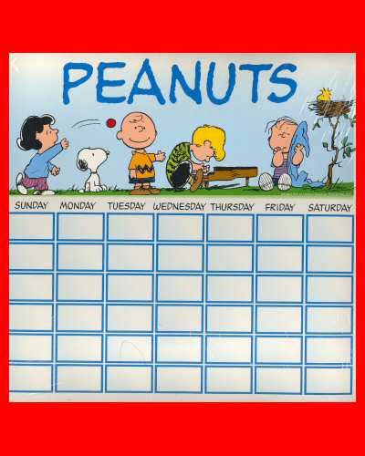 PEANUTS Erasable Family Activity Planner Calendar Chart - Click Image to Close