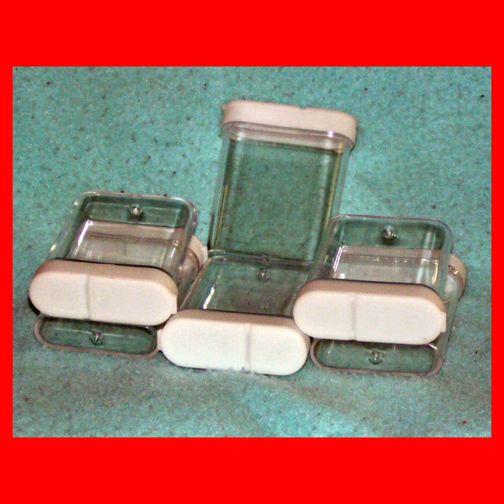 6-pc Plastic Storage Containers Beads Pills Hobby Craft