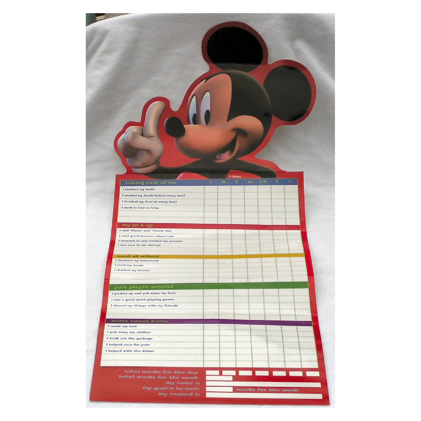 Mickey Mouse Blue Jean Goal Chart - Click Image to Close