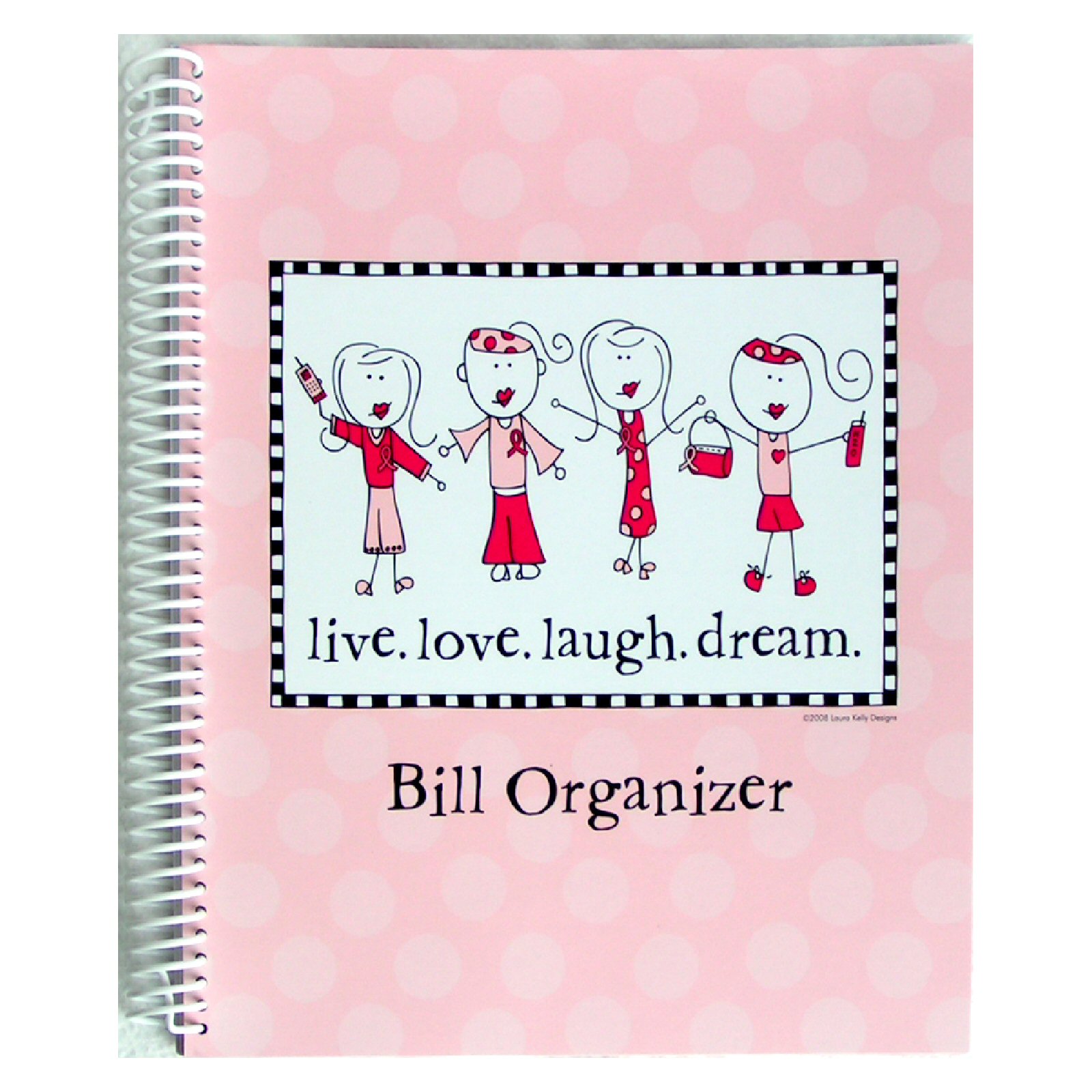 Bill Paying Organizer Budget Book w/ Pockets - Live, Laugh, Love - Click Image to Close