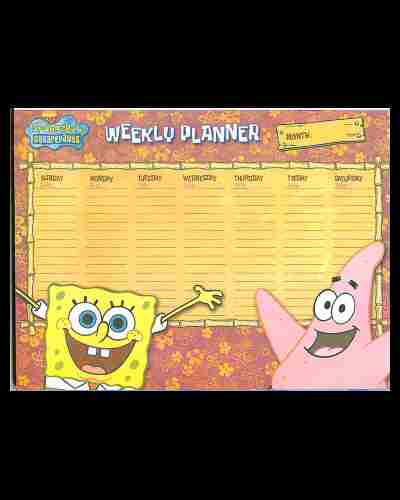 Nickelodeon SPONGEBOB SQUAREPANTS Weekly Planner - Click Image to Close
