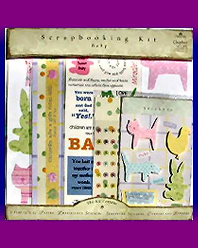 BABY SCRAPBOOK KIT 12x12 Paper Stickers Borders Corners - Click Image to Close