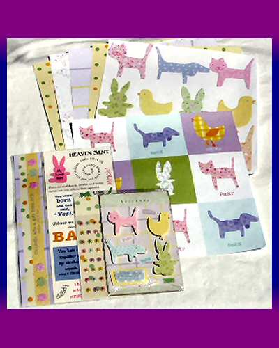 BABY SCRAPBOOK KIT 12x12 Paper Stickers Borders Corners - Click Image to Close