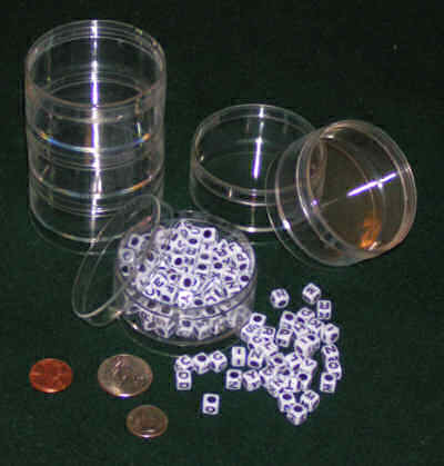 6 Stackable Bead Storage Organizer Plastic Jars - 2-1/2-inch