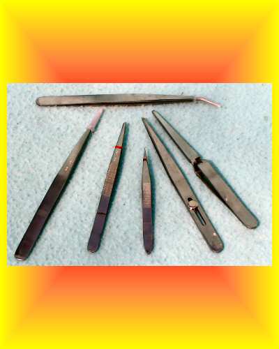 TWEEZERS Set 6 pc Utility Craft Jewelry Bead Model Tool