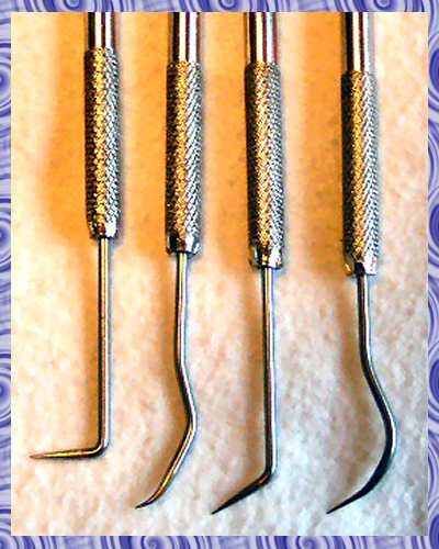 4-pc Double-end Dental-type Pick Probe Set