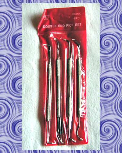 4-pc Double-end Dental-type Pick Probe Set
