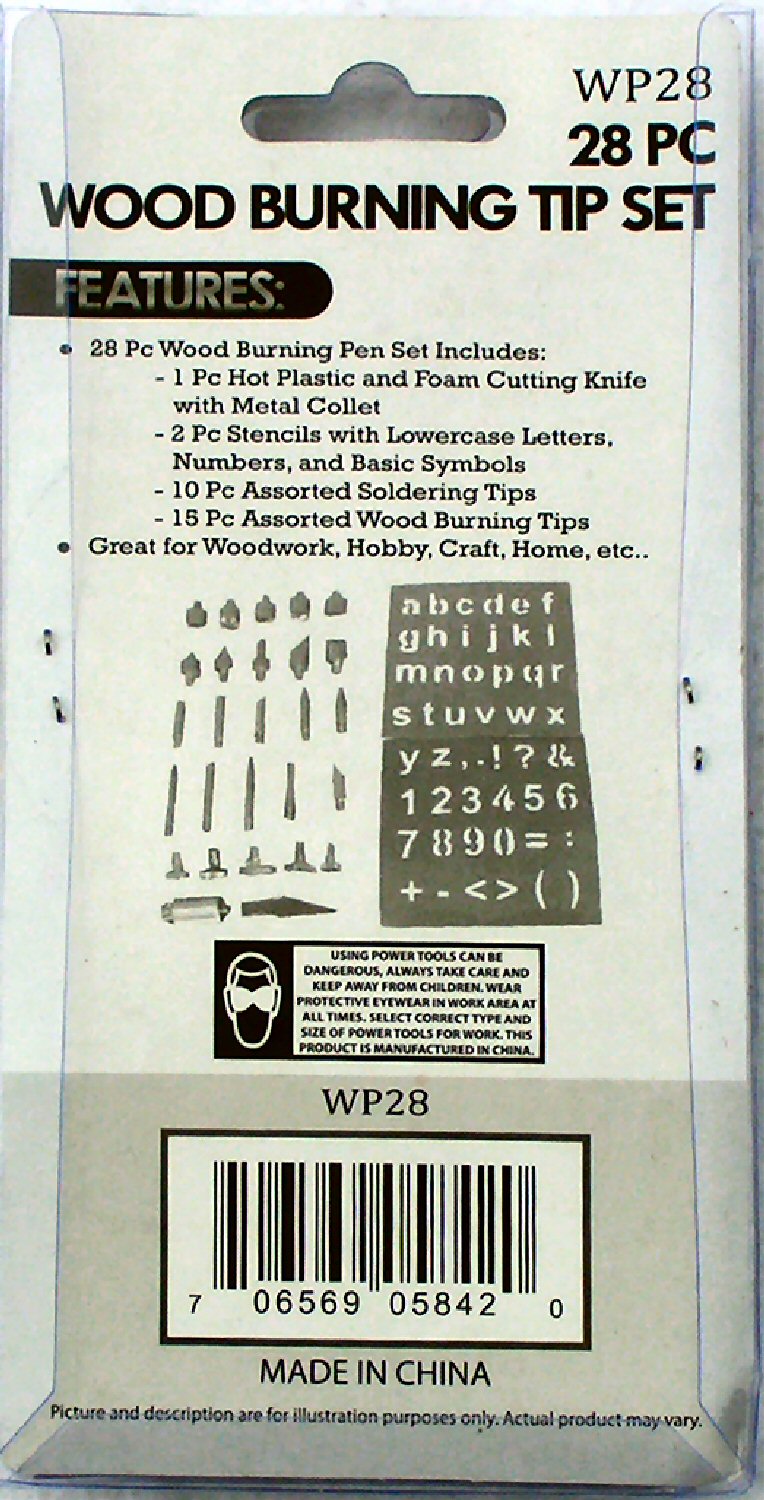 Woodburning Tool Tip Set of 28