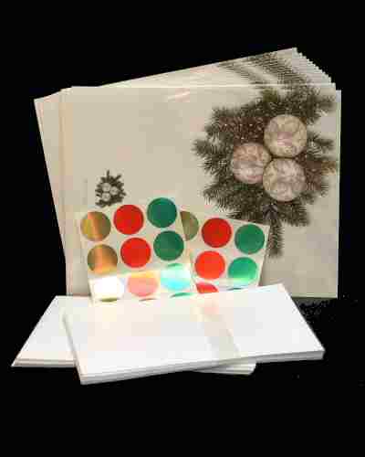 Custom Laser SILVER ORNAMENTS Christmas Cards