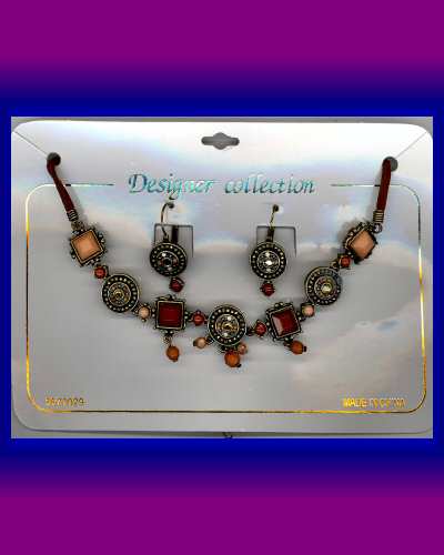 Vintage Fashion Necklace Earring Set Costume Jewelry D