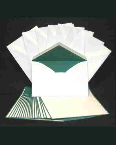 Royal Stationery Set in Ivory and Hunter Green - Click Image to Close