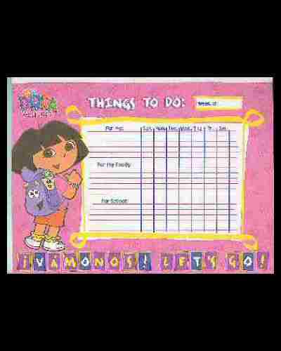 Nickelodeon DORA THE EXPLORER Chore Chart