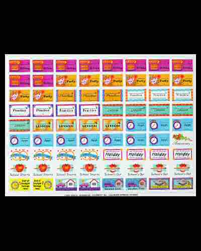 Calendar Reminder Stickers, 4 Pages - 288 Stickers