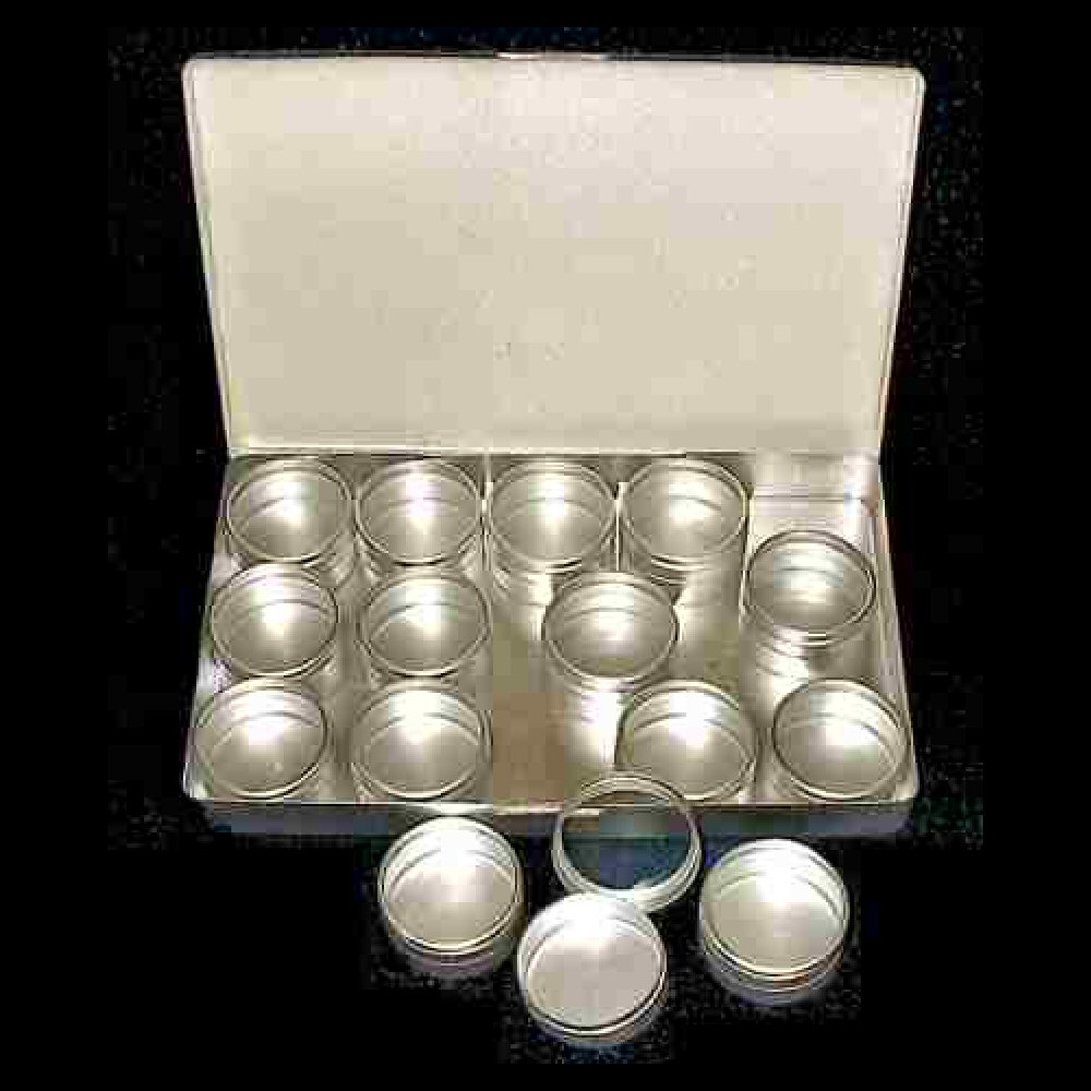 15 Jar Watchmaker Tins Craft Bead Storage Organizer and Case
