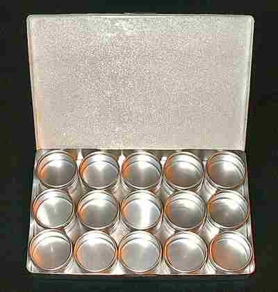 15 Jar Watchmaker Tins Craft Bead Storage Organizer and Case