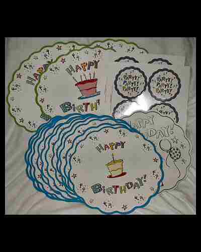 Birthday Placemats, Coasters, and Chargers