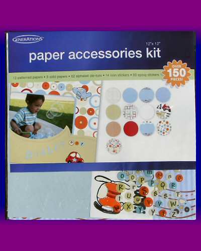 Generations BOY 12x12 Scrapbook Paper Accessories Kit
