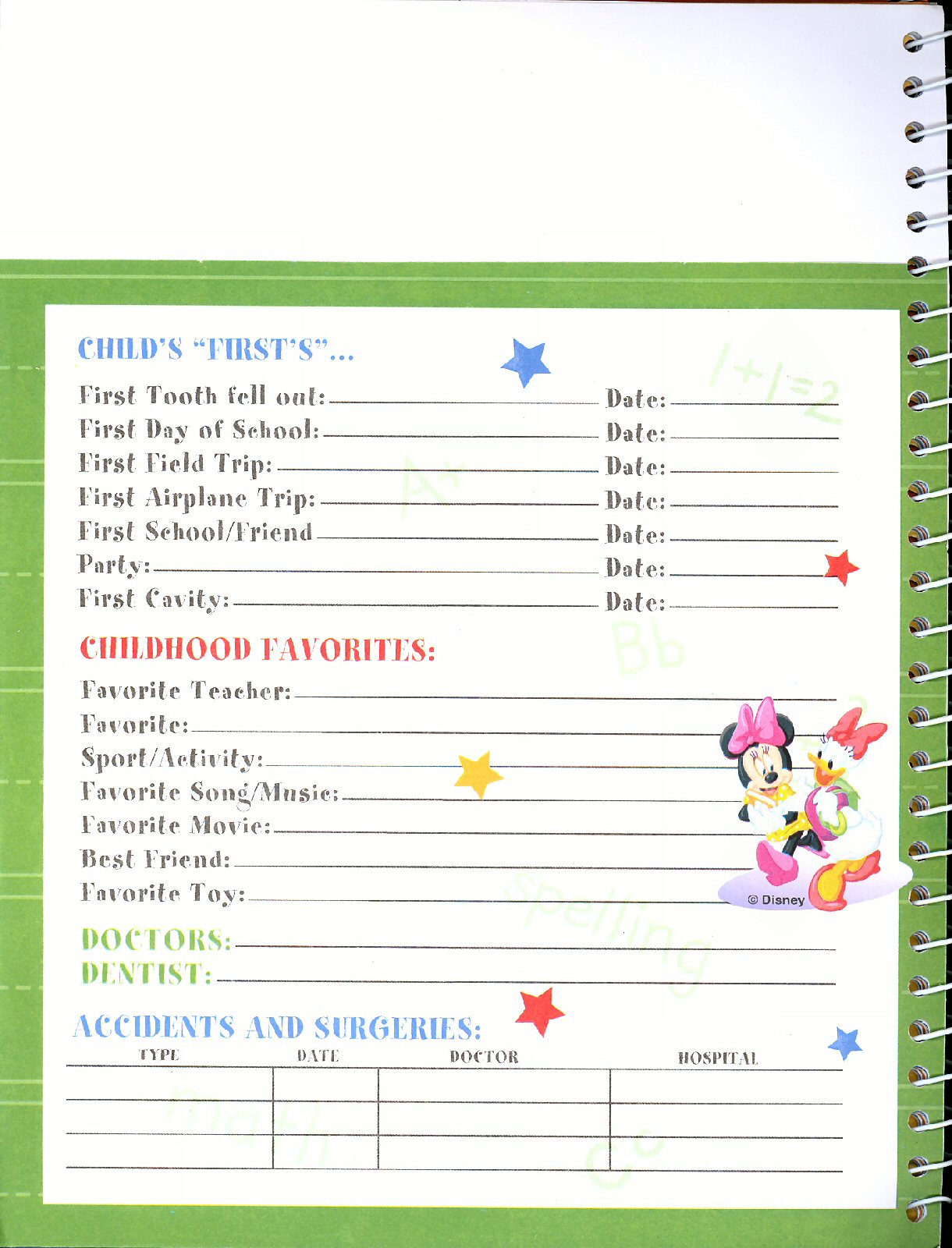 Mickey Mouse School Days Memories Book