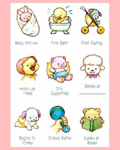 Baby's First Year 1st Calendar Reminder Stickers 2 Yrs